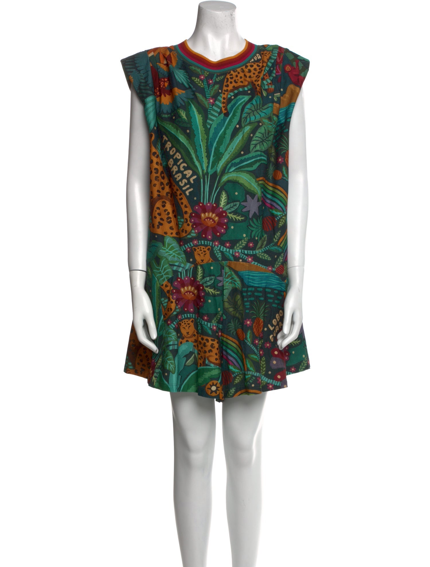 Farm Rio Floral Print Crew Neck Romper w/ Tags