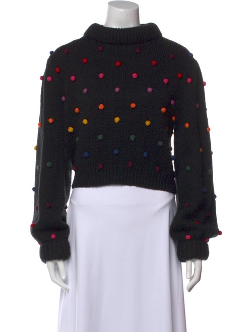 Farm Rio Polka Dot Print Mock Neck Sweater