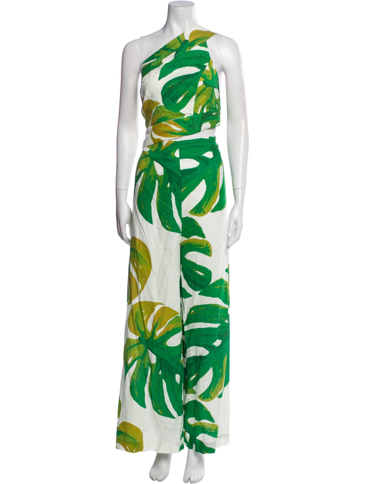 Farm Rio Printed One-Shoulder Jumpsuit w/ Tags