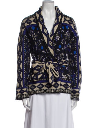 Farm Rio Printed V-Neck Sweater