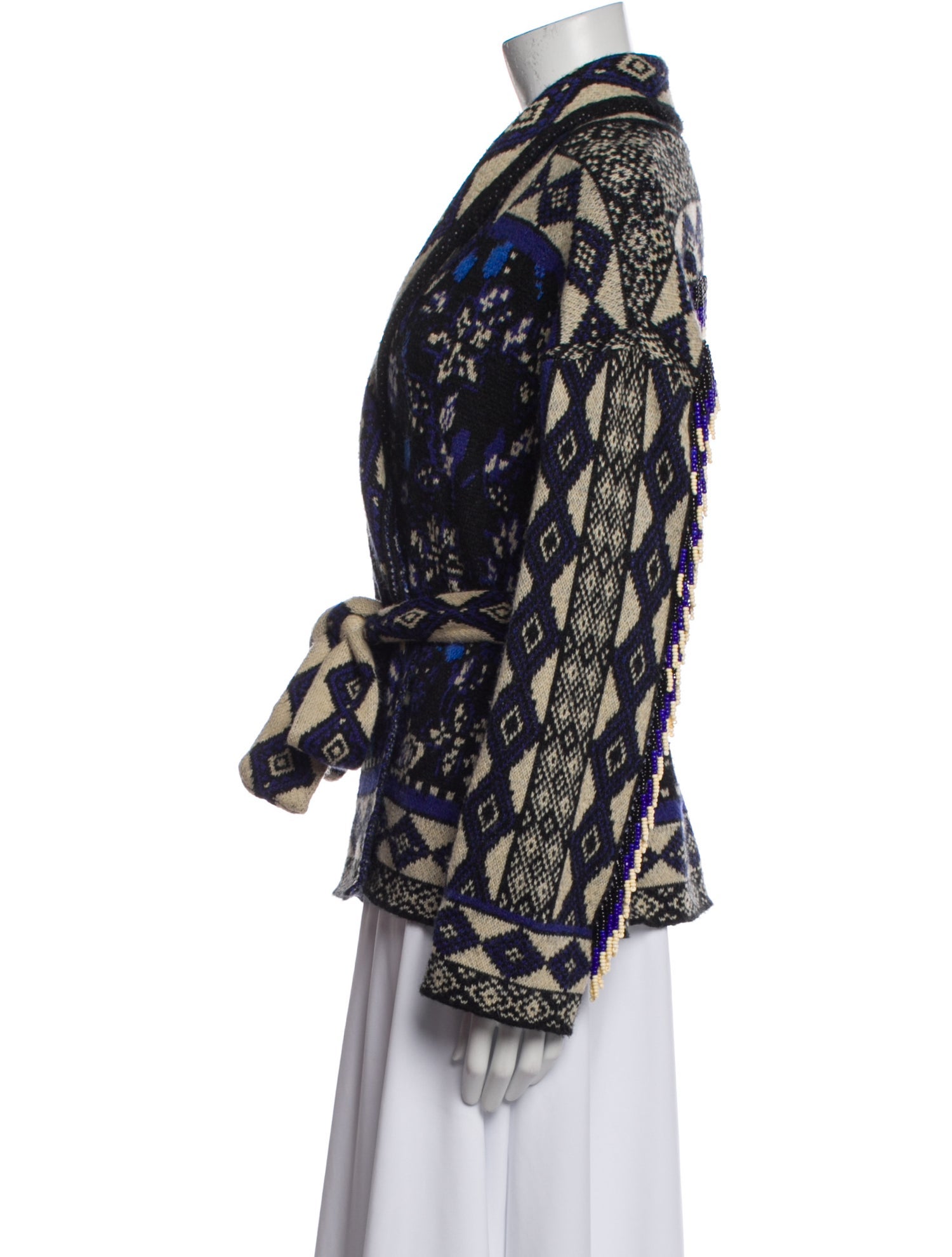 Farm Rio Printed V-Neck Sweater