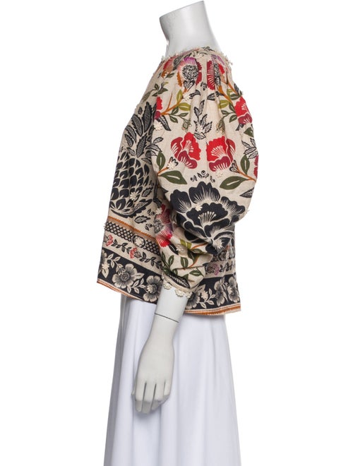 Farm Rio Printed Bateau Neckline Blouse