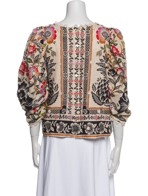 Farm Rio Printed Bateau Neckline Blouse