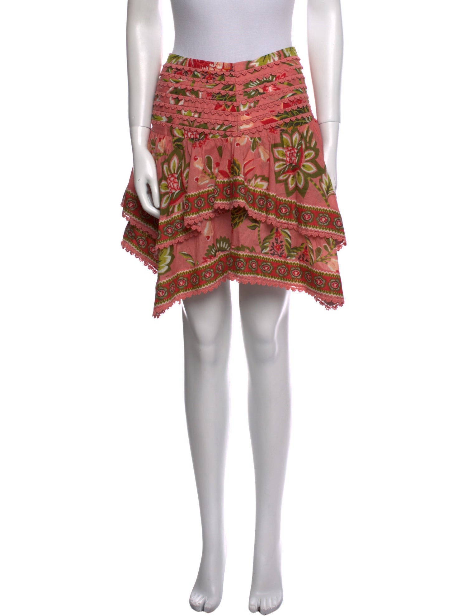 Farm Rio Floral Print Knee-Length Skirt