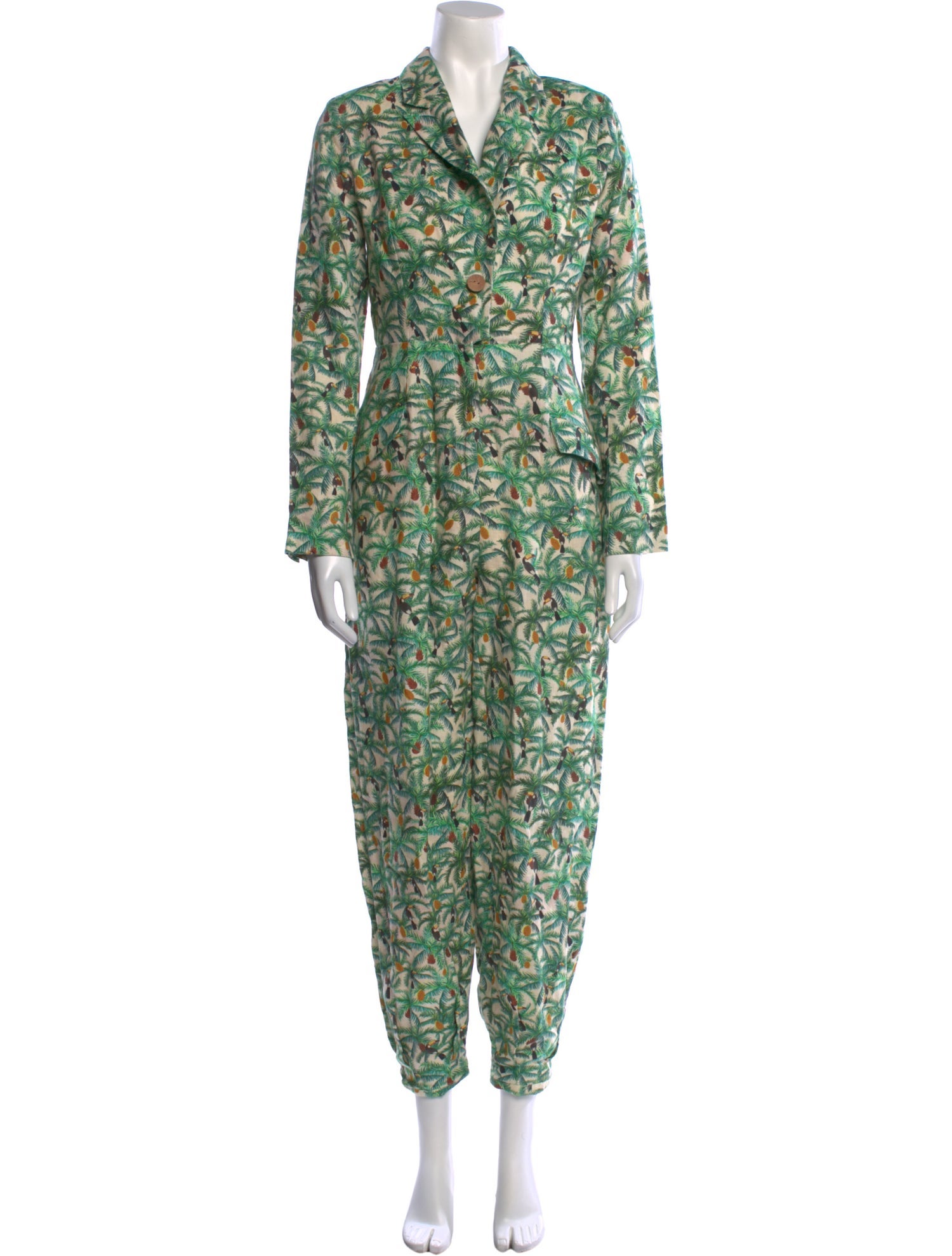 Farm Rio Linen Floral Print Jumpsuit
