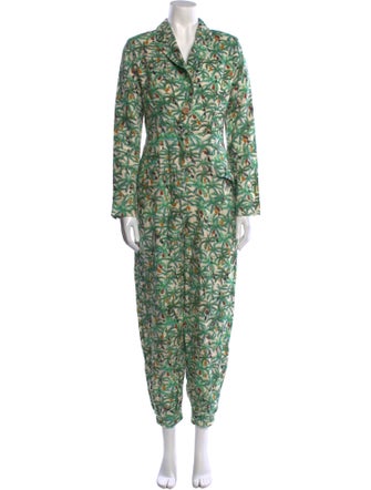 Farm Rio Linen Floral Print Jumpsuit