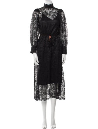 Farm Rio Lace Pattern Midi Length Dress