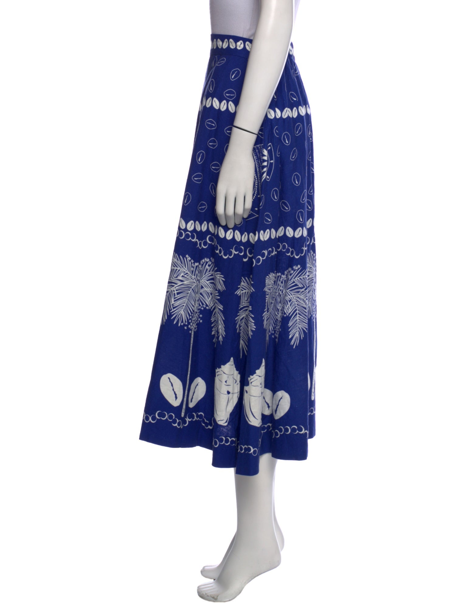 Farm Rio Linen Midi Length Skirt