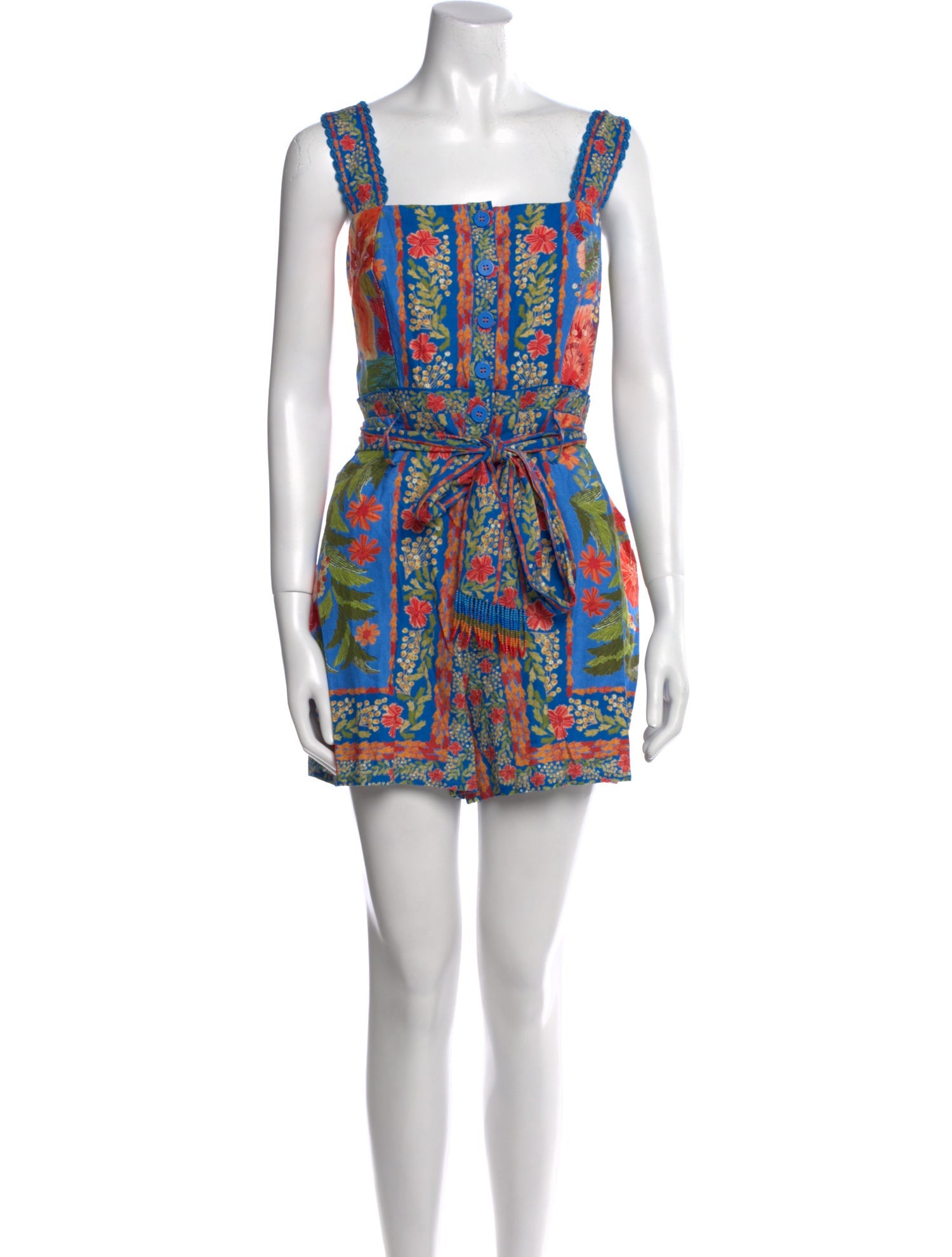 Farm Rio Printed Square Neckline Romper