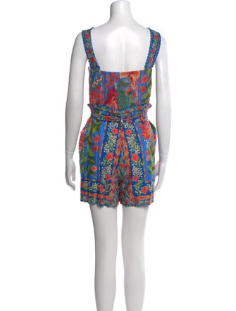 Farm Rio Printed Square Neckline Romper