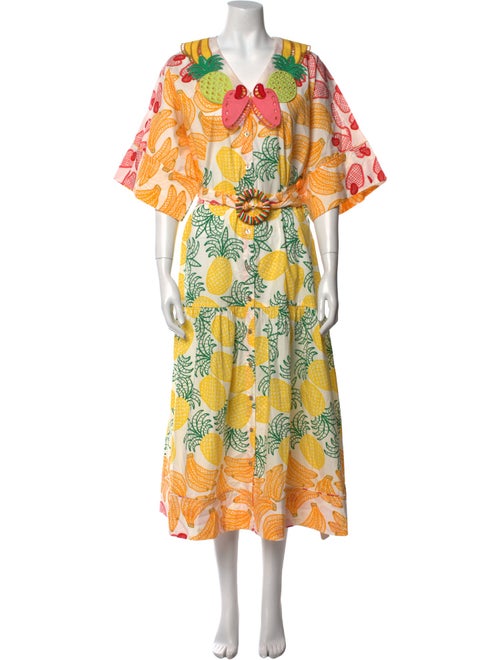 Farm Rio Floral Print Midi Length Dress