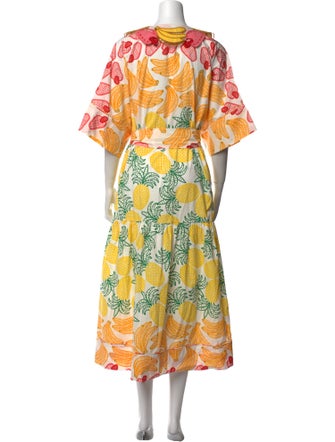 Farm Rio Floral Print Midi Length Dress