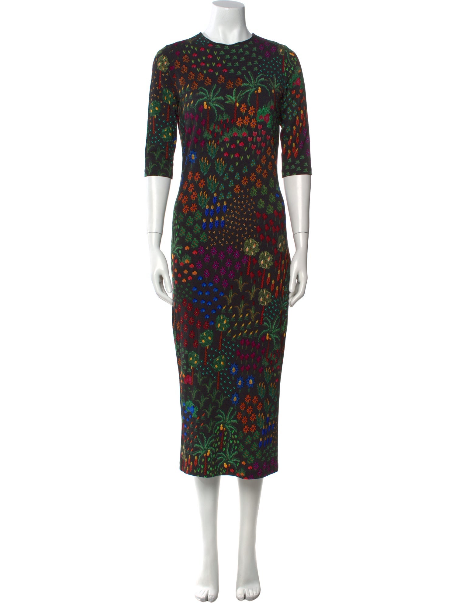 Farm Rio Floral Print Midi Length Dress