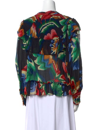 Farm Rio Printed Crew Neck Blouse