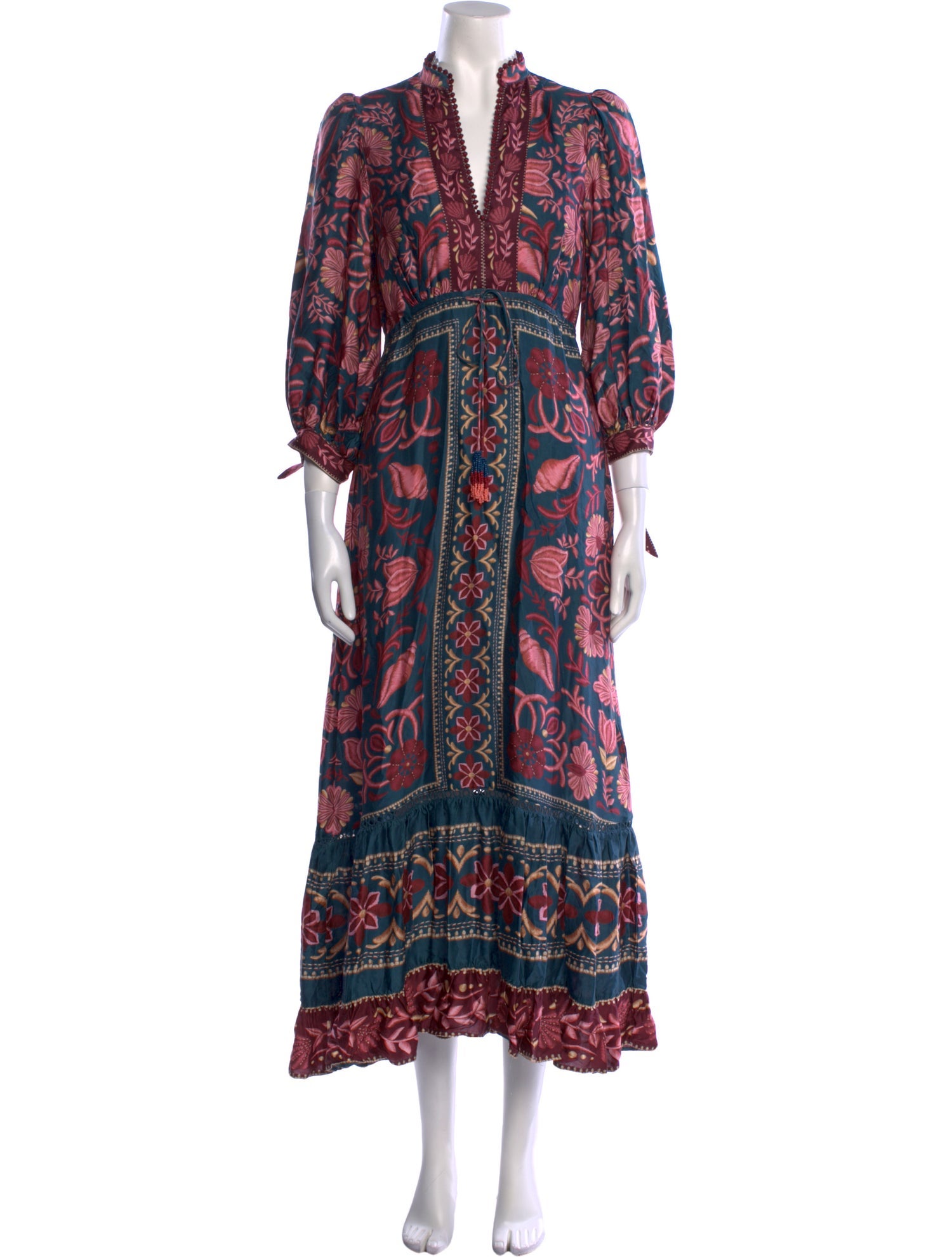 Farm Rio Paisley Print Long Dress