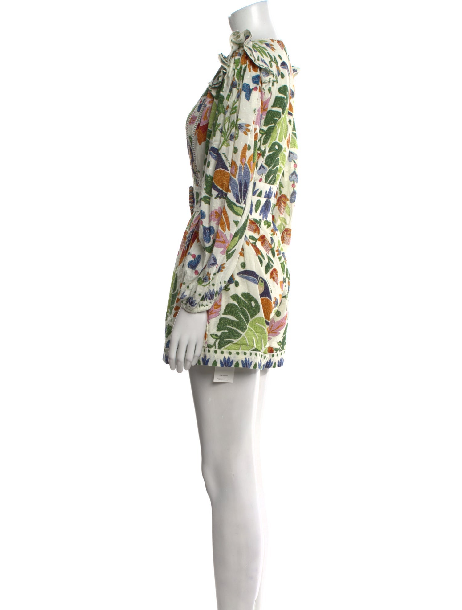 Farm Rio Printed Plunge Neckline Romper