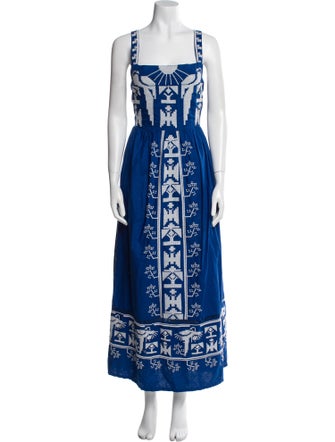 Farm Rio Linen Midi Length Dress