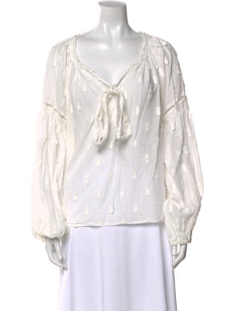 Farm Rio V-Neck Long Sleeve Blouse