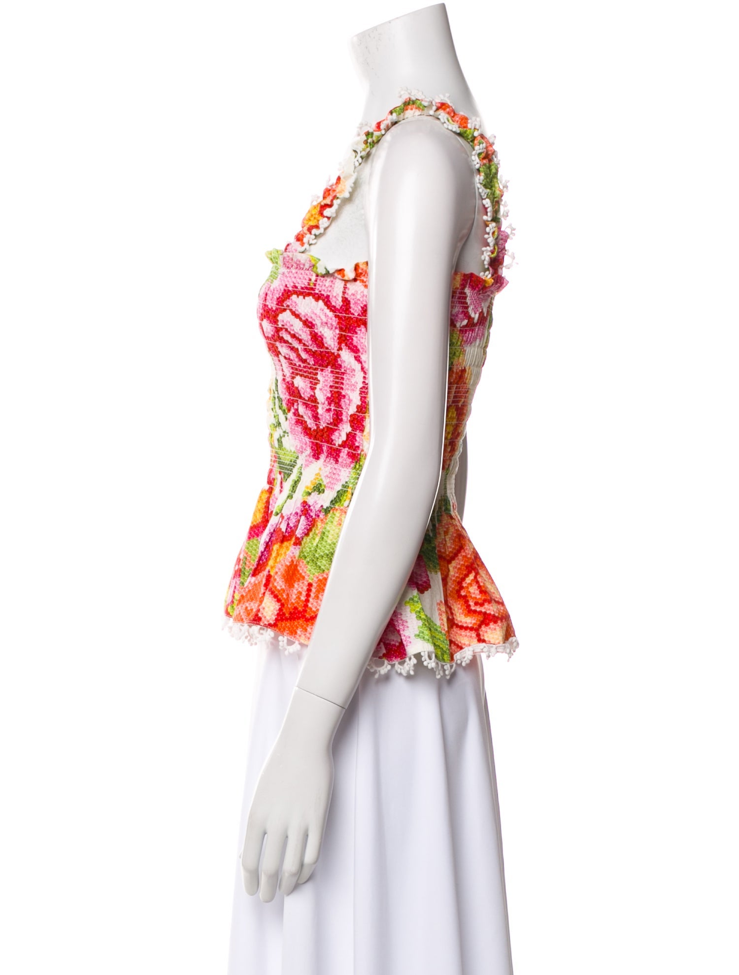 Farm Rio Floral Print Square Neckline Top