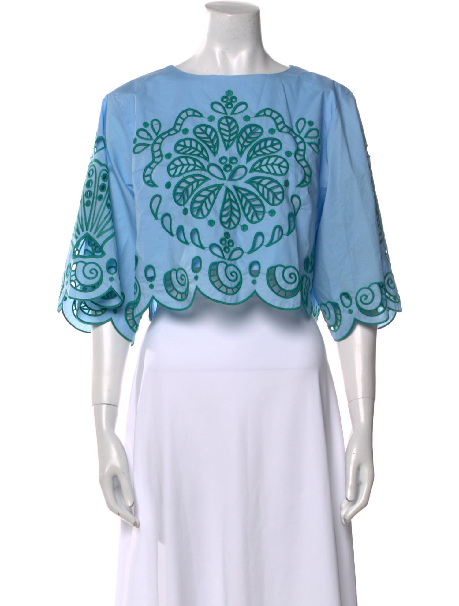 Farm Rio Graphic Print Scoop Neck Crop Top