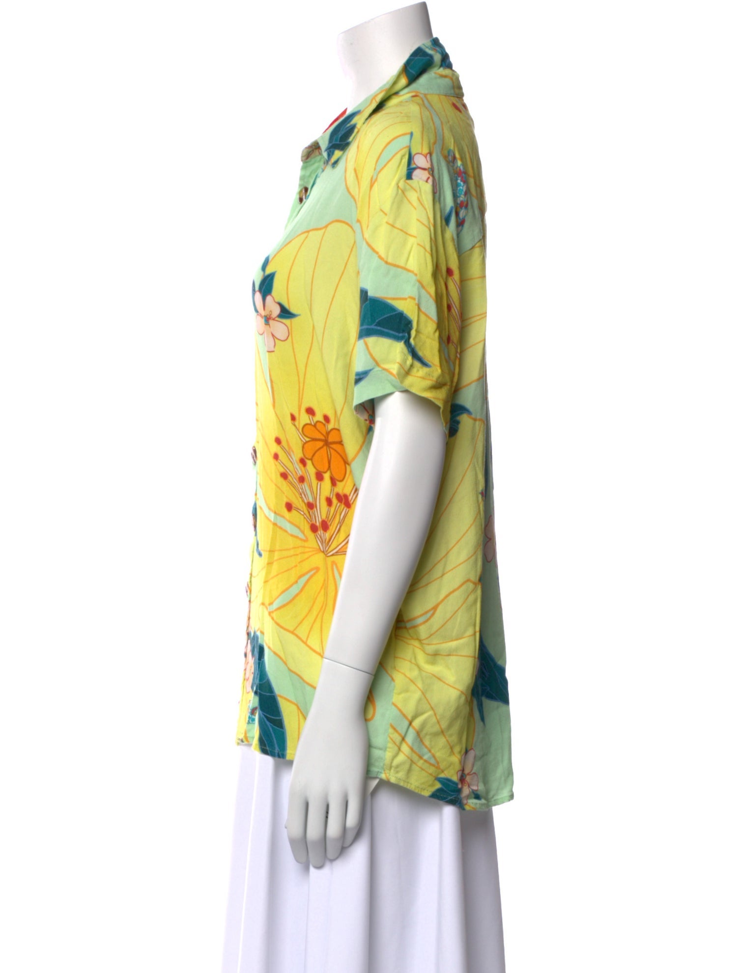 Farm Rio Printed Short Sleeve Button-Up Top