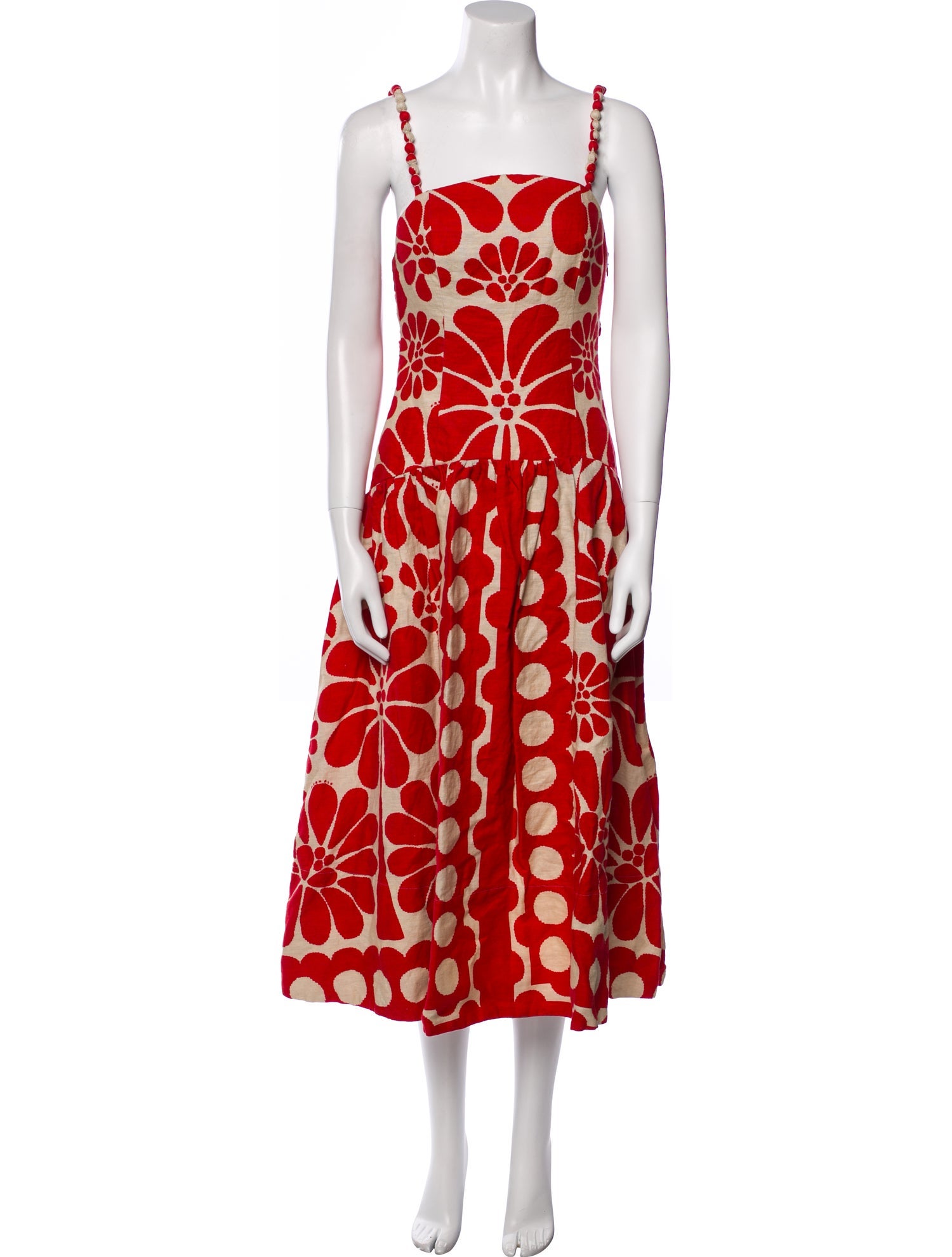 Farm Rio Linen Midi Length Dress