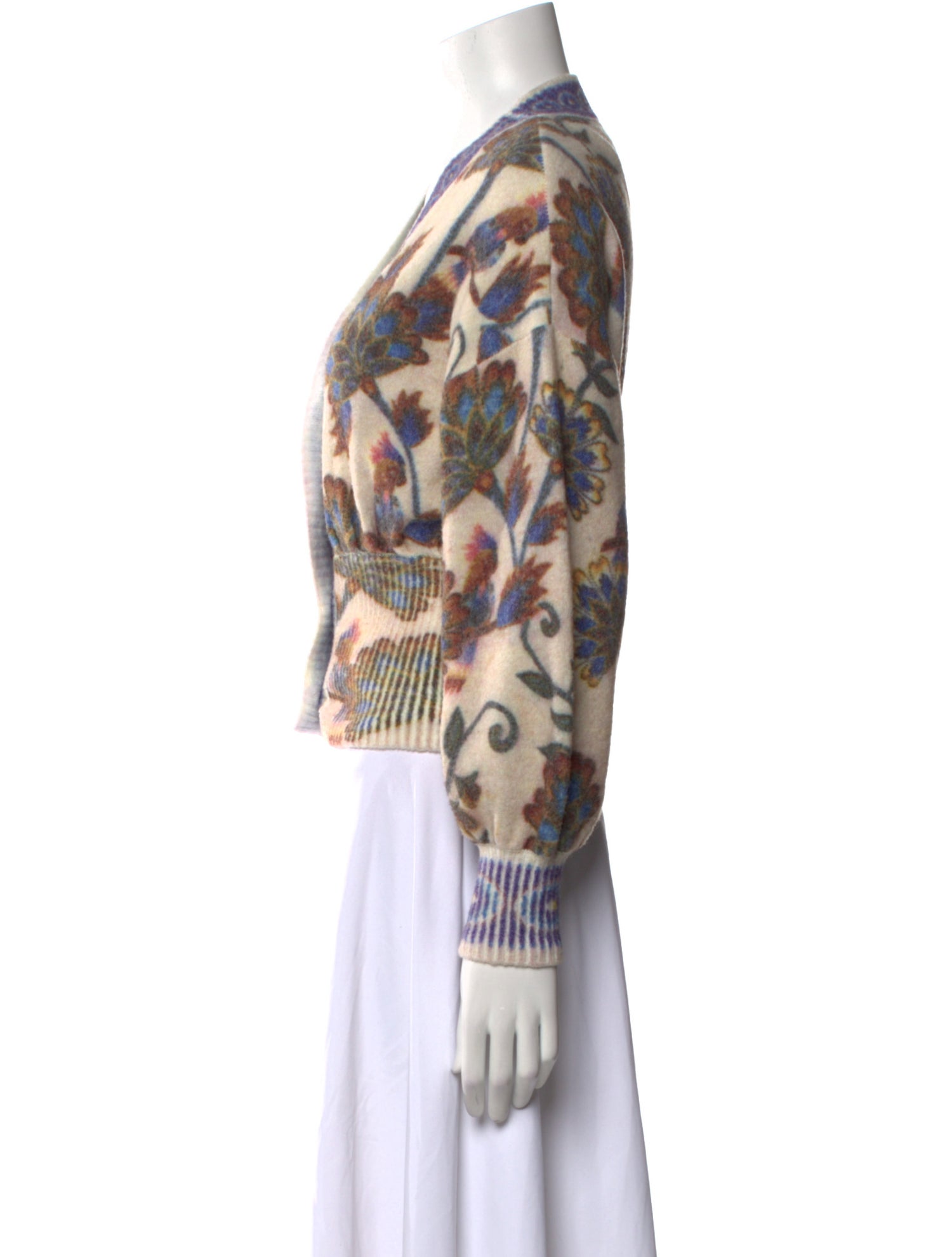 Farm Rio Printed V-Neck Sweater