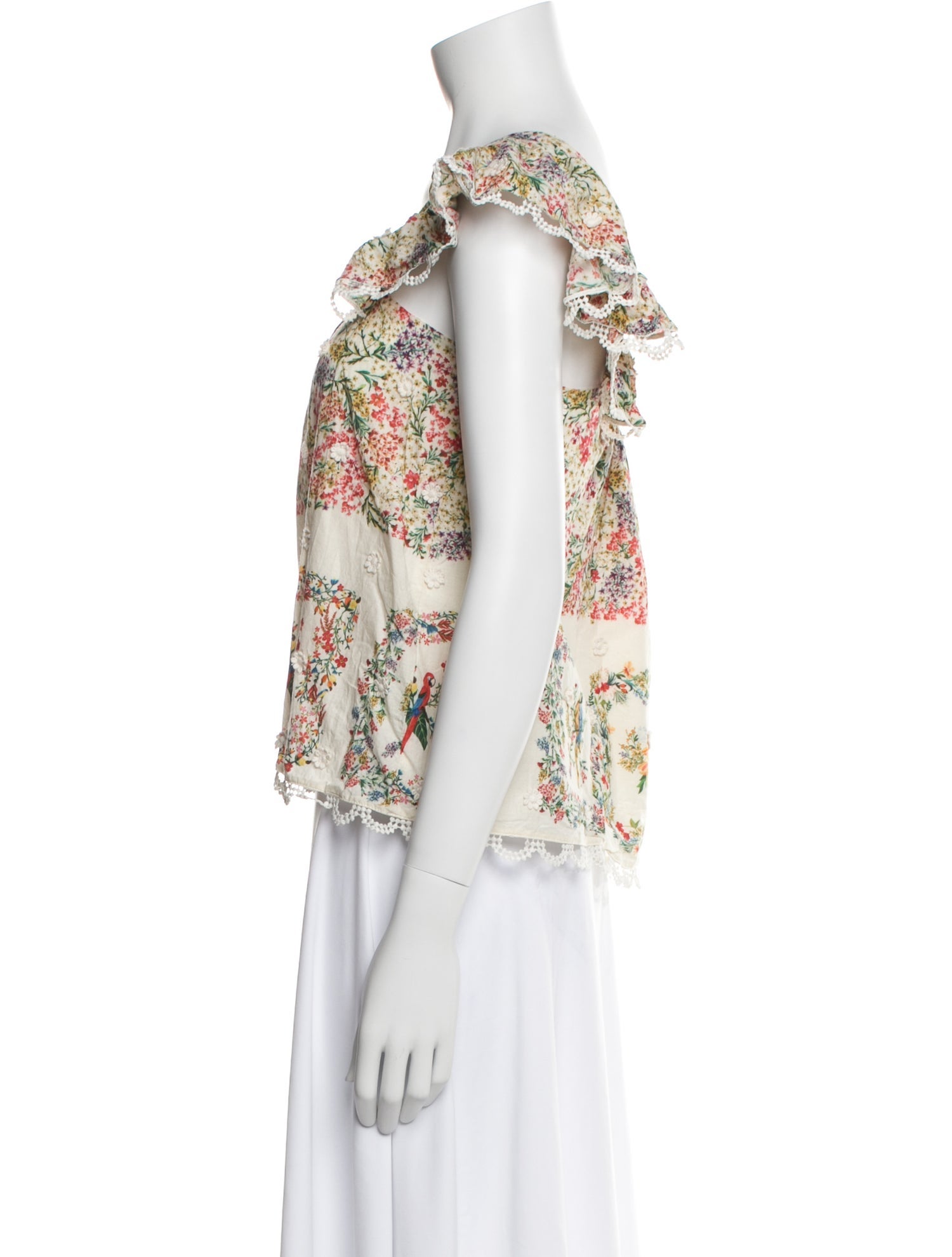 Farm Rio Floral Print Square Neckline Top