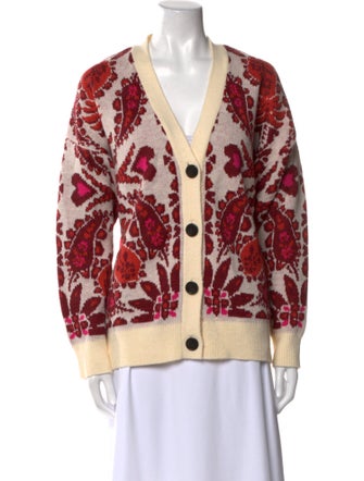 Farm Rio Printed V-Neck Sweater