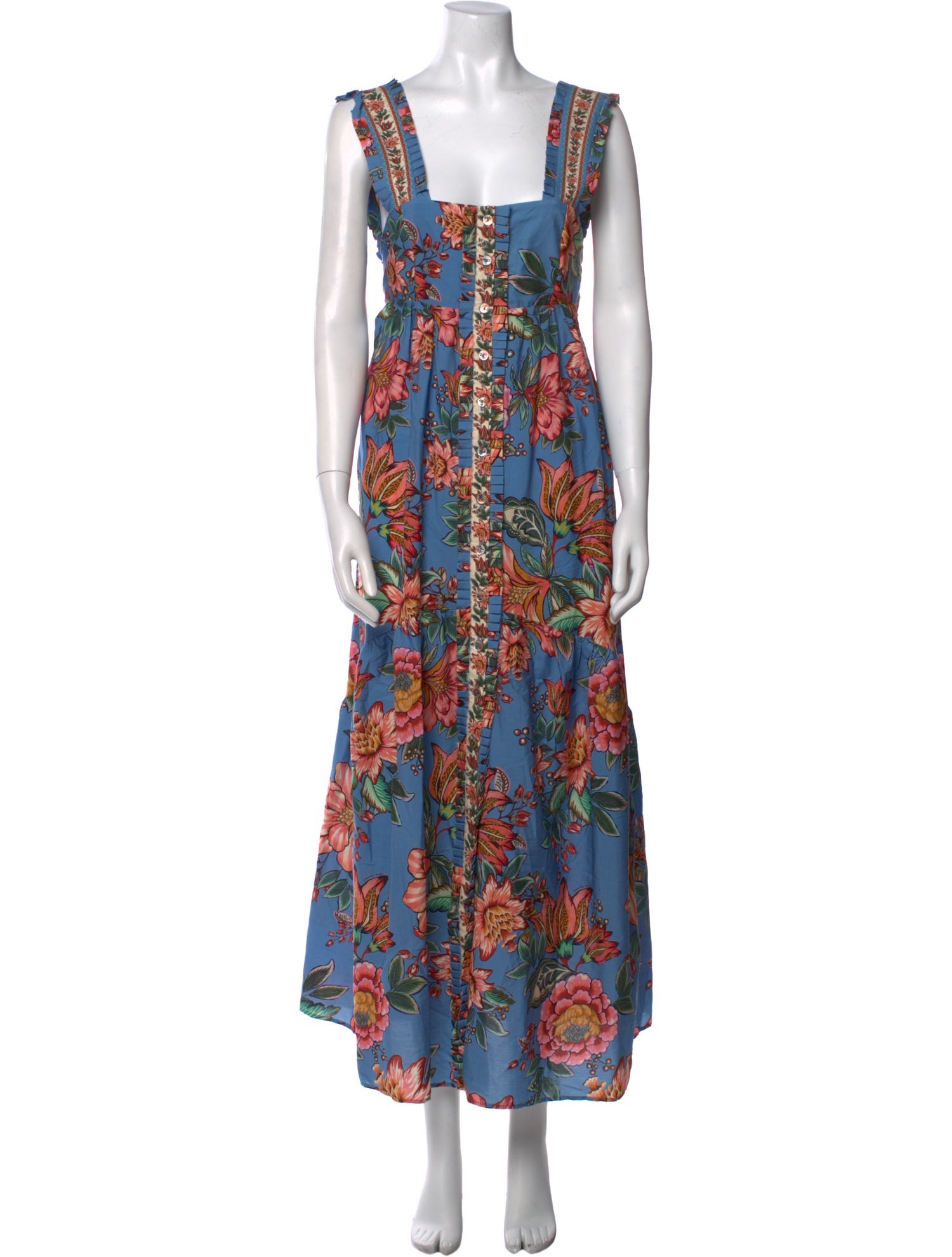 Farm Rio Floral Print Long Dress w/ Tags