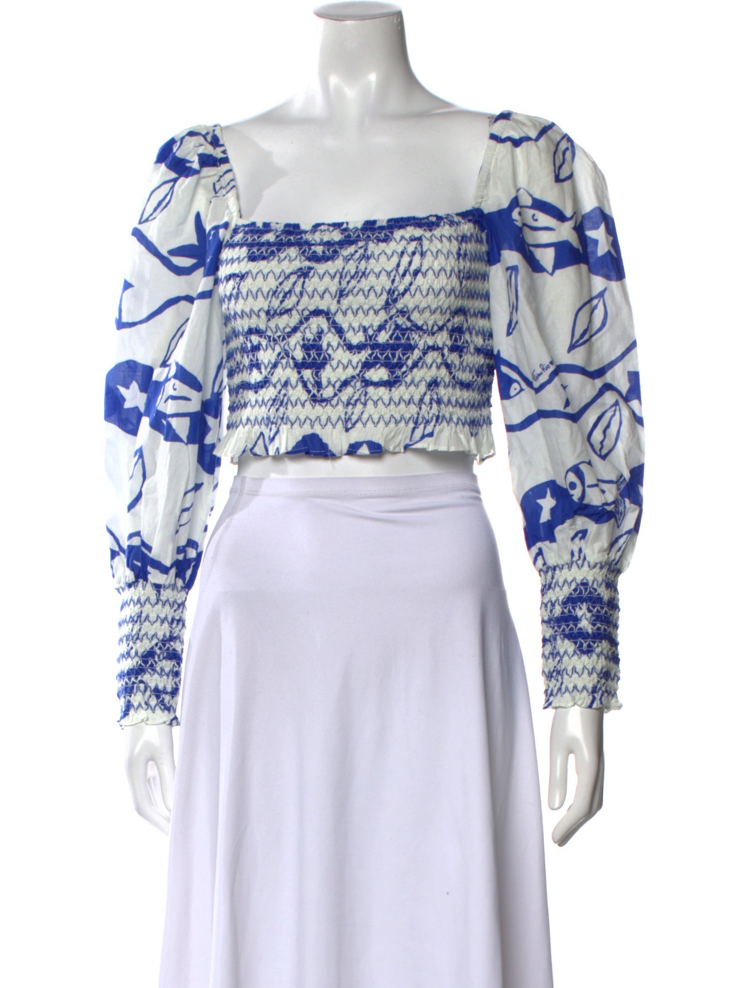 Farm Rio Printed Square Neckline Crop Top