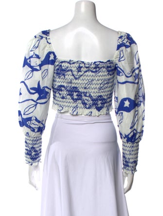 Farm Rio Printed Square Neckline Crop Top