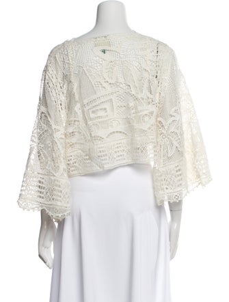 Farm Rio Lace Pattern V-Neck Top