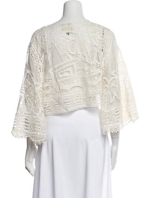 Farm Rio Lace Pattern V-Neck Top