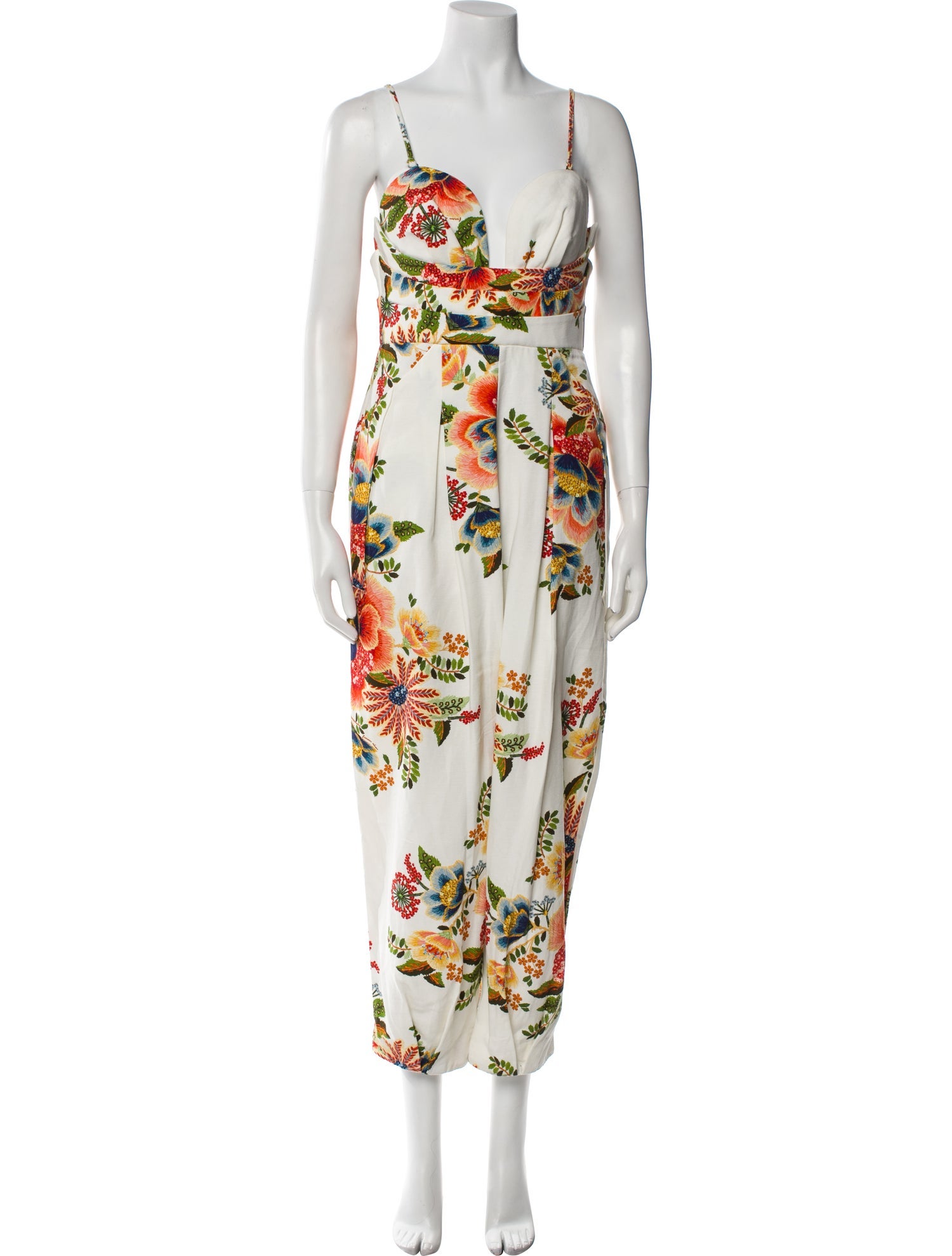 Farm Rio Floral Print V-Neck Jumpsuit