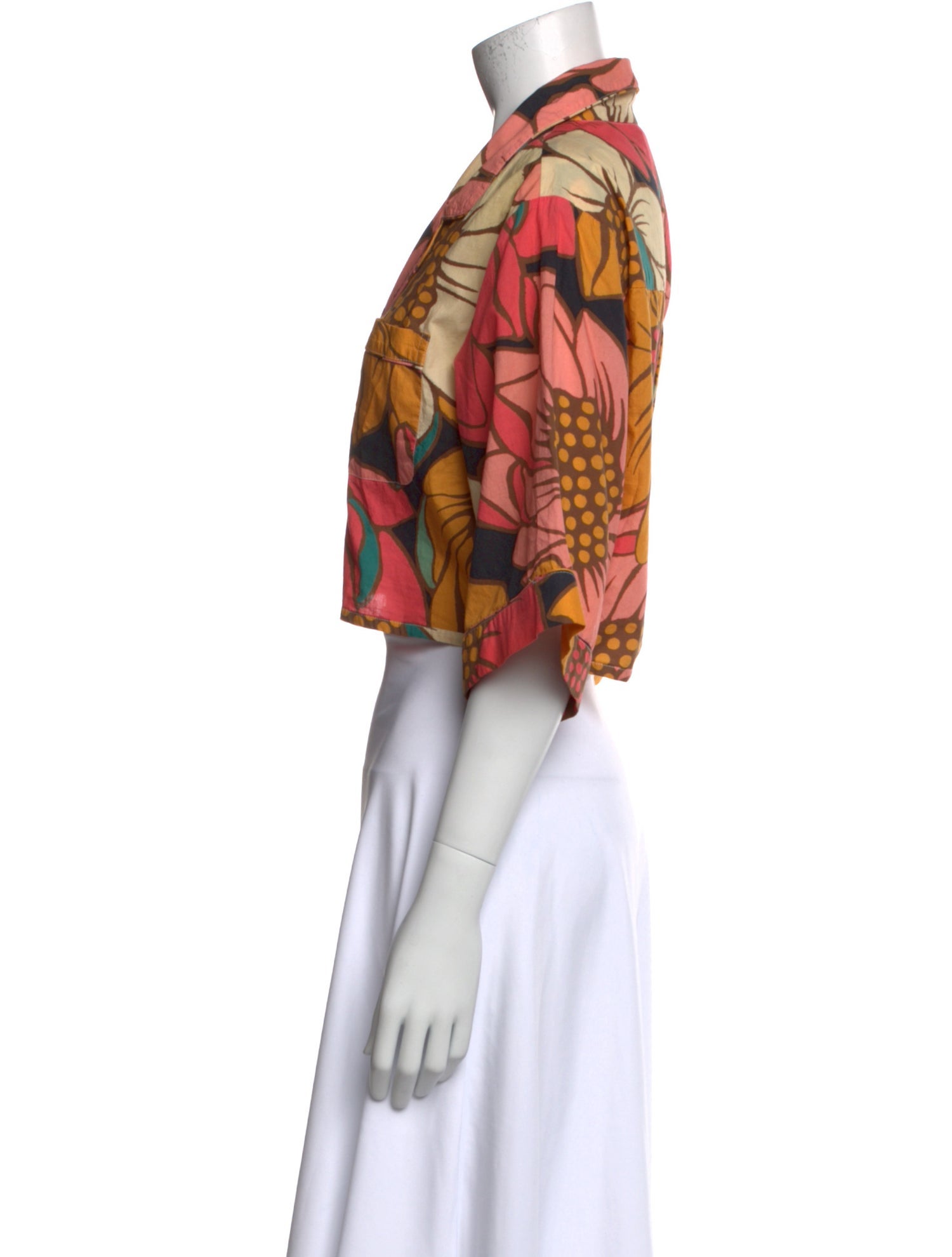 Farm Rio Printed V-Neck Crop Top