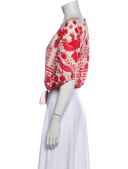 Farm Rio Printed Scoop Neck Crop Top