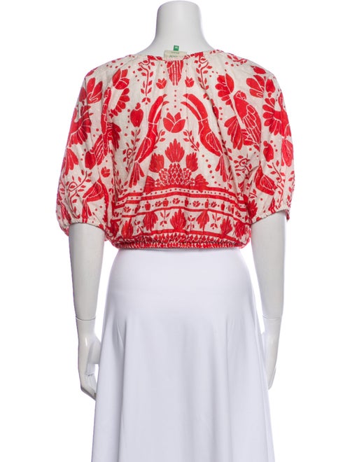 Farm Rio Printed Scoop Neck Crop Top