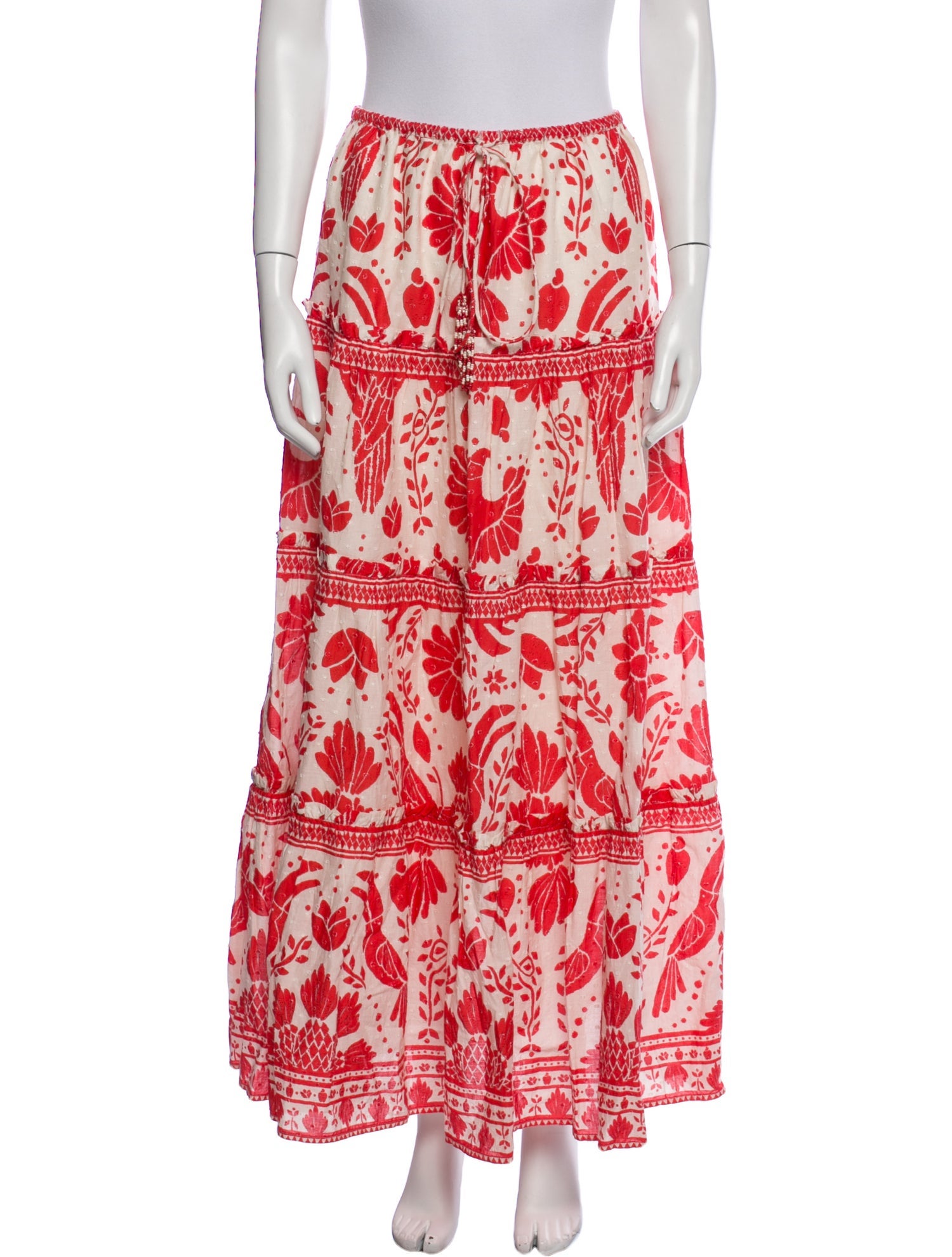 Farm Rio Floral Print Midi Length Skirt