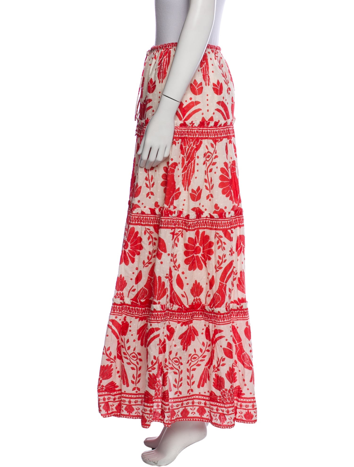 Farm Rio Floral Print Midi Length Skirt