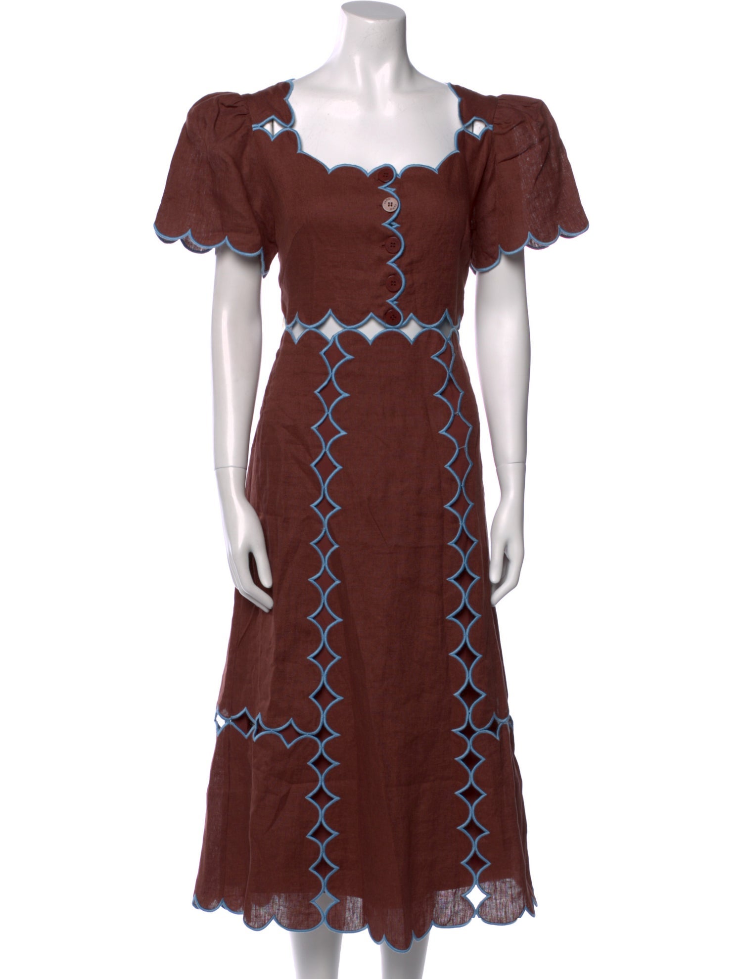 Farm Rio Linen Midi Length Dress w/ Tags