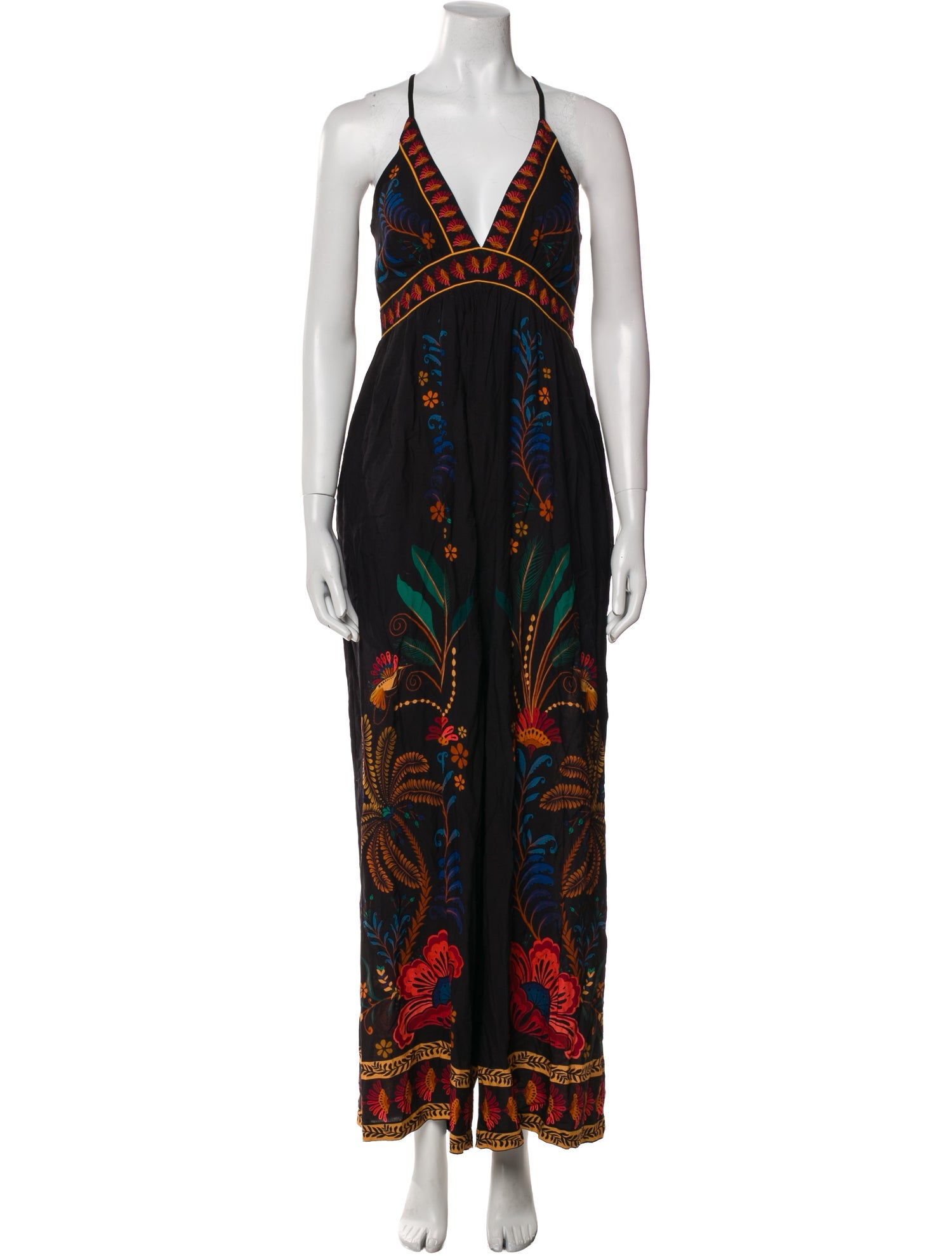 Farm Rio Printed V-Neck Jumpsuit
