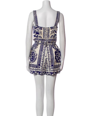 Farm Rio Printed Square Neckline Romper