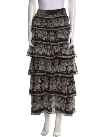 Farm Rio Floral Print Long Skirt