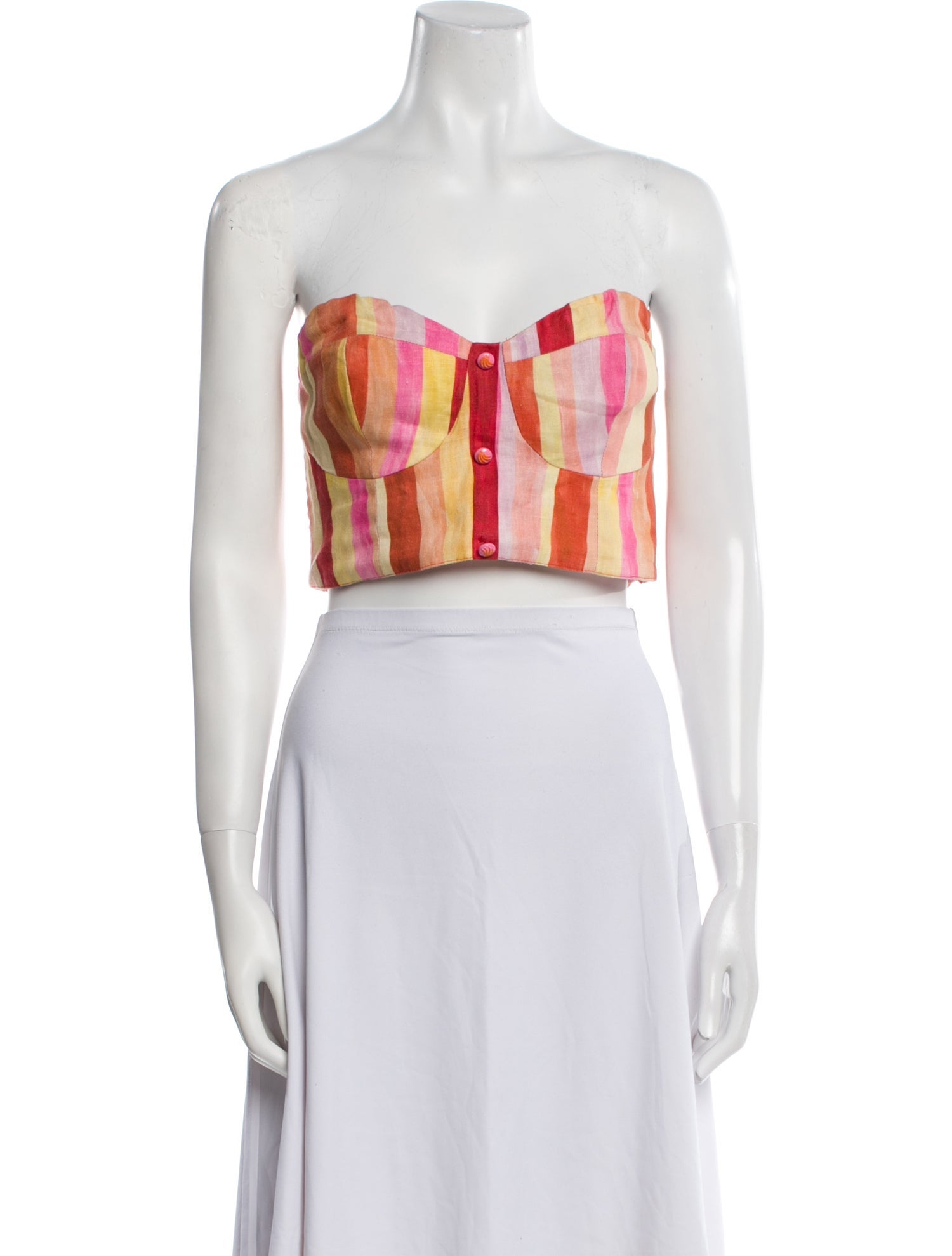 Farm Rio Linen Striped Crop Top