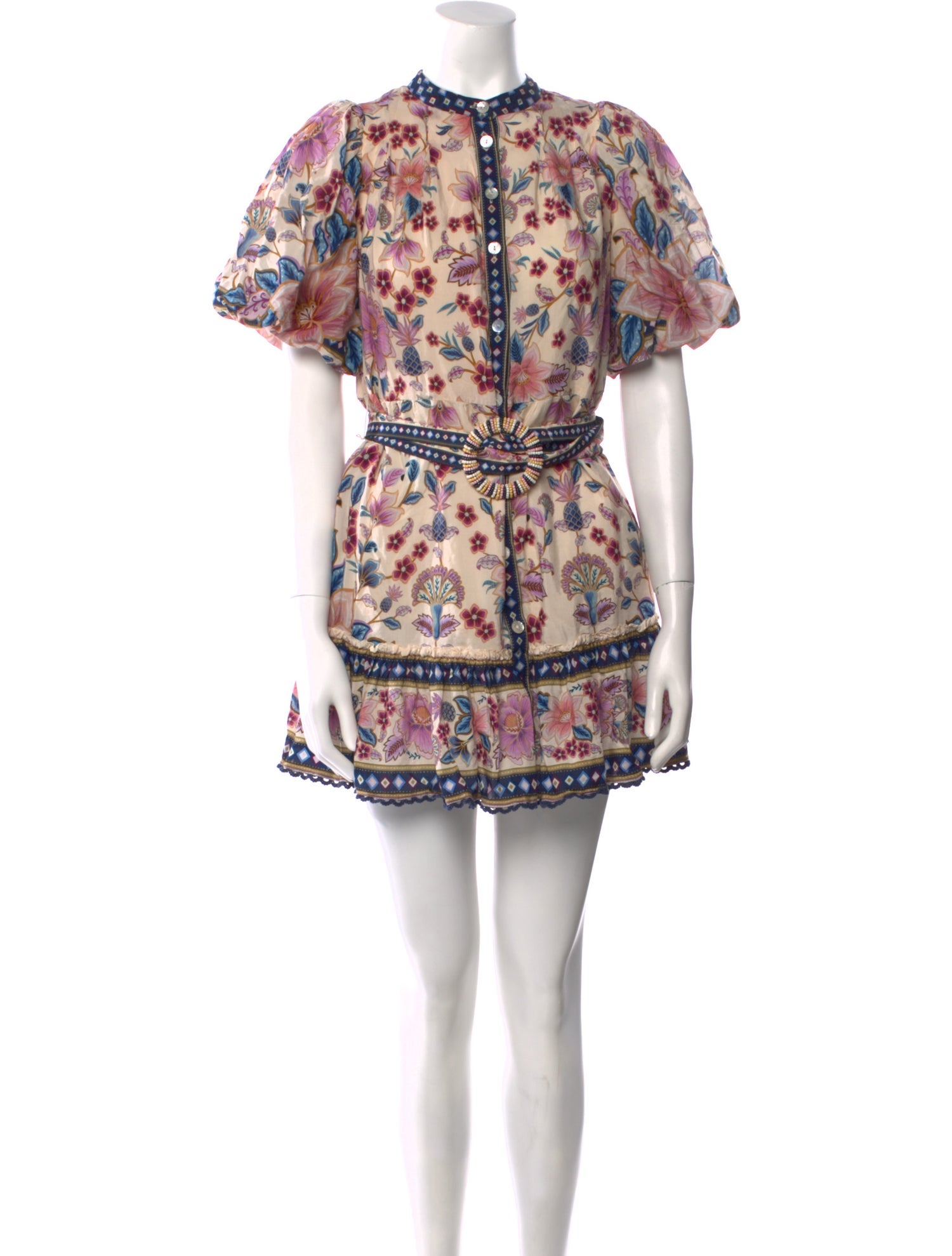 Farm Rio Floral Print Mini Dress