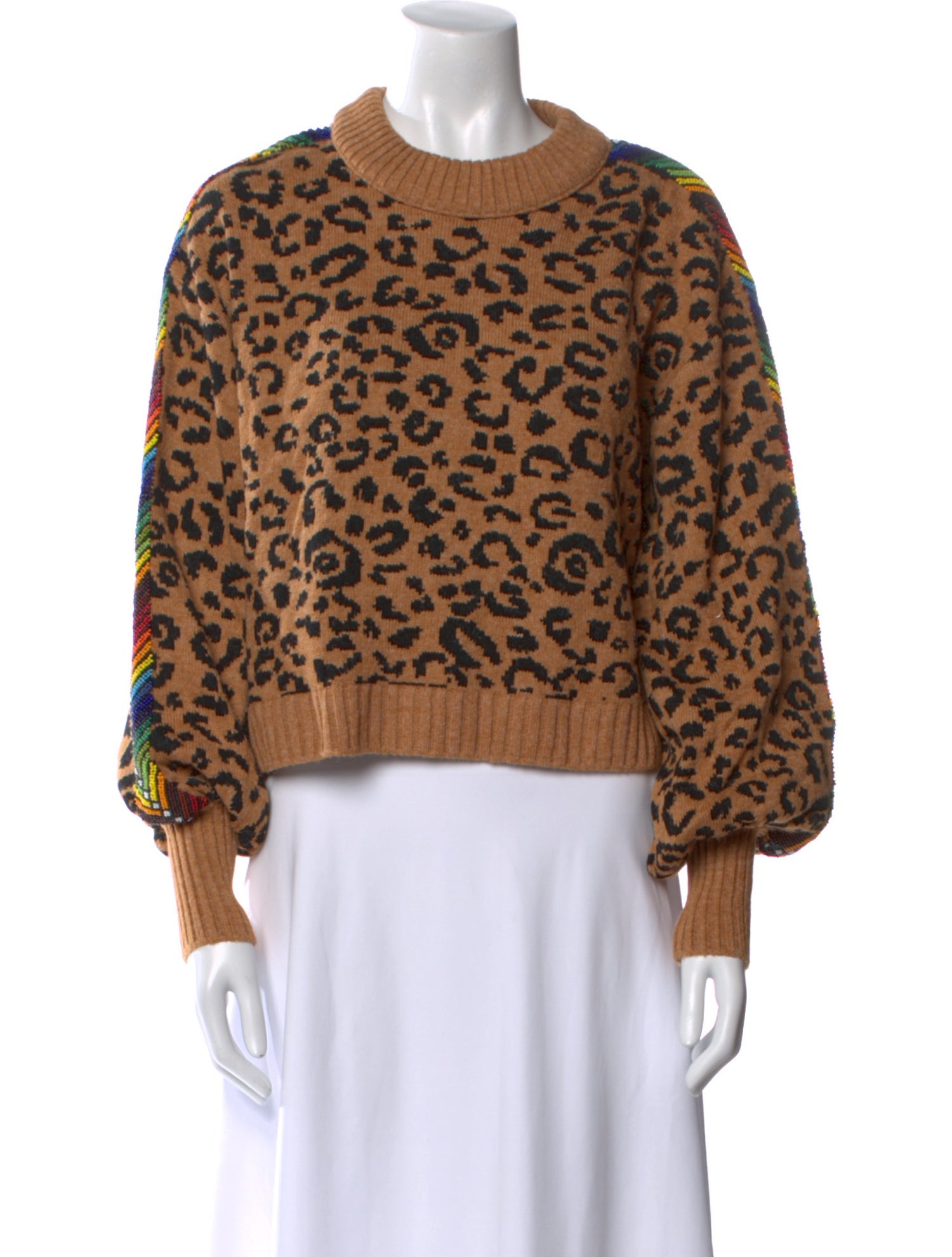 Farm Rio Animal Print Crew Neck Sweater w/ Tags