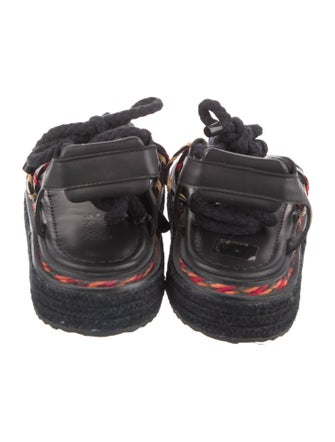 Farm Rio Leather Striped Gladiator Sandals