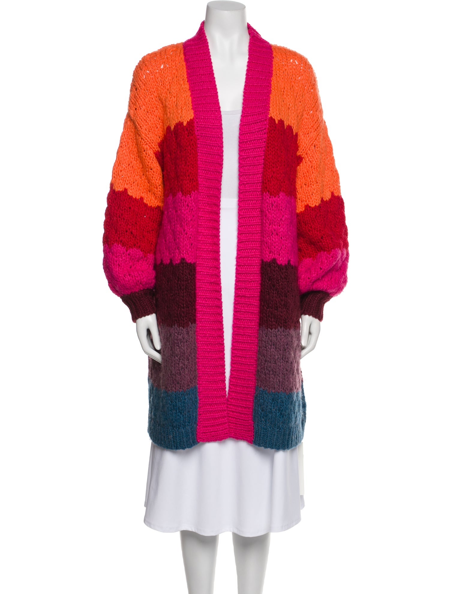 Farm Rio Striped Open Front Sweater