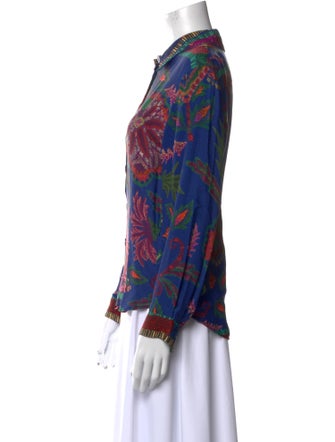 Farm Rio Printed Long Sleeve Button-Up Top